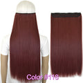 TOPREETY Heat Resistant B5 Synthetic Fiber 24" 60cm 120gr Straight 5 clips on clip in hair Extensions 90 colors available