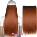 TOPREETY Heat Resistant B5 Synthetic Fiber 24" 60cm 120gr Straight 5 clips on clip in hair Extensions 90 colors available