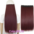 TOPREETY Heat Resistant B5 Synthetic Fiber 24" 60cm 120gr Straight 5 clips on clip in hair Extensions 90 colors available