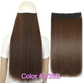 TOPREETY Heat Resistant B5 Synthetic Fiber 24" 60cm 120gr Straight 5 clips on clip in hair Extensions 90 colors available