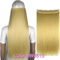 TOPREETY Heat Resistant B5 Synthetic Fiber 24" 60cm 120gr Straight 5 clips on clip in hair Extensions 90 colors available