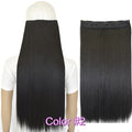 TOPREETY Heat Resistant B5 Synthetic Fiber 24" 60cm 120gr Straight 5 clips on clip in hair Extensions 90 colors available