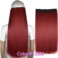 TOPREETY Heat Resistant B5 Synthetic Fiber 24" 60cm 120gr Straight 5 clips on clip in hair Extensions 90 colors available