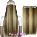 TOPREETY Heat Resistant B5 Synthetic Fiber 24" 60cm 120gr Straight 5 clips on clip in hair Extensions 90 colors available