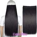 TOPREETY Heat Resistant B5 Synthetic Fiber 24" 60cm 120gr Straight 5 clips on clip in hair Extensions 90 colors available