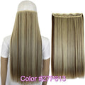 TOPREETY Heat Resistant B5 Synthetic Fiber 24" 60cm 120gr Straight 5 clips on clip in hair Extensions 90 colors available
