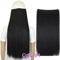 TOPREETY Heat Resistant B5 Synthetic Fiber 24" 60cm 120gr Straight 5 clips on clip in hair Extensions 90 colors available