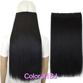 TOPREETY Heat Resistant B5 Synthetic Fiber 24" 60cm 120gr Straight 5 clips on clip in hair Extensions 90 colors available
