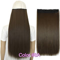 TOPREETY Heat Resistant B5 Synthetic Fiber 24" 60cm 120gr Straight 5 clips on clip in hair Extensions 90 colors available