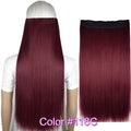 TOPREETY Heat Resistant B5 Synthetic Fiber 24" 60cm 120gr Straight 5 clips on clip in hair Extensions 90 colors available