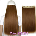 TOPREETY Heat Resistant B5 Synthetic Fiber 24" 60cm 120gr Straight 5 clips on clip in hair Extensions 90 colors available