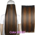 TOPREETY Heat Resistant B5 Synthetic Fiber 24" 60cm 120gr Straight 5 clips on clip in hair Extensions 90 colors available
