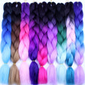 FALEMEI Three Tone Color Crochet Hair Extensions Kanekalon Hair Synthetic Crochet Braids Ombre Jumbo Braiding Hair Extensions