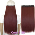 TOPREETY Heat Resistant B5 Synthetic Hair Fiber 28" 70cm 130gr Straight 5 Clips on clip in Hair Extensions 30 Colors Available