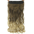 Soowee 60cm Long Wavy Brown to Blonde Women Hair High Tempreture Synthetic Ombre Hair Piece 5 Clip in Hair Extensions