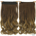 Soowee 60cm Long Wavy Brown to Blonde Women Hair High Tempreture Synthetic Ombre Hair Piece 5 Clip in Hair Extensions