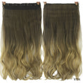 Soowee 60cm Long Wavy Brown to Blonde Women Hair High Tempreture Synthetic Ombre Hair Piece 5 Clip in Hair Extensions