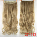 Soowee 60cm Long Wavy Brown to Blonde Women Hair High Tempreture Synthetic Ombre Hair Piece 5 Clip in Hair Extensions