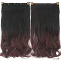 Soowee 60cm Long Wavy Brown to Blonde Women Hair High Tempreture Synthetic Ombre Hair Piece 5 Clip in Hair Extensions