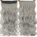 Soowee 60cm Long Wavy Brown to Blonde Women Hair High Tempreture Synthetic Ombre Hair Piece 5 Clip in Hair Extensions
