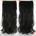 Soowee 60cm Long Wavy Brown to Blonde Women Hair High Tempreture Synthetic Ombre Hair Piece 5 Clip in Hair Extensions