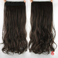Soowee 60cm Long Wavy Brown to Blonde Women Hair High Tempreture Synthetic Ombre Hair Piece 5 Clip in Hair Extensions