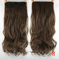 Soowee 60cm Long Wavy Brown to Blonde Women Hair High Tempreture Synthetic Ombre Hair Piece 5 Clip in Hair Extensions