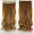 Soowee 60cm Long Wavy Brown to Blonde Women Hair High Tempreture Synthetic Ombre Hair Piece 5 Clip in Hair Extensions