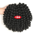 Jamaican Bounce Crochet Hair 8Inch Crochet Braids Synthetic Braiding Curly Crochet Twist Hair Extensions Ombre Black Brown Hair