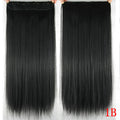 Soowee Long Straight Black to Gray Natural Color Women Ombre Hair High Tempreture Synthetic Hairpiece Clip in Hair Extensions
