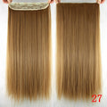 Soowee Long Straight Black to Gray Natural Color Women Ombre Hair High Tempreture Synthetic Hairpiece Clip in Hair Extensions