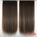 Soowee Long Straight Black to Gray Natural Color Women Ombre Hair High Tempreture Synthetic Hairpiece Clip in Hair Extensions