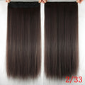 Soowee Long Straight Black to Gray Natural Color Women Ombre Hair High Tempreture Synthetic Hairpiece Clip in Hair Extensions