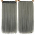 Soowee Long Straight Black to Gray Natural Color Women Ombre Hair High Tempreture Synthetic Hairpiece Clip in Hair Extensions