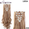 S-noilite 8Pcs/set Clip On Hair Extension 24 inch Natural & Thick Hairpieces Curly Synthetic Clip In Hair Extensions