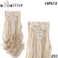 S-noilite 8Pcs/set Clip On Hair Extension 24 inch Natural & Thick Hairpieces Curly Synthetic Clip In Hair Extensions