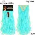 S-noilite 8Pcs/set Clip On Hair Extension 24 inch Natural & Thick Hairpieces Curly Synthetic Clip In Hair Extensions