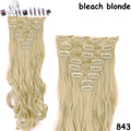 S-noilite 8Pcs/set Clip On Hair Extension 24 inch Natural & Thick Hairpieces Curly Synthetic Clip In Hair Extensions