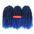 Crochet Braids kinky Twist Hair 8 inches Curly Crochet Hair Crochet Braiding Hair Ombre Synthetic Hair Extensions