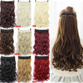 Allaosify 24" Curly 3/4 Full Head Clip in Hair Extensions Black Brown Blonde Real Natural Synthetic One Piece for Hair