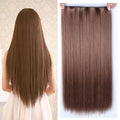 Allaosify 60cm 5 Clip In Hair Extension Heat Resistant Fake Hairpieces Long Straight Hairstyles Synthetic Clip In On Hair