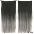 Soowee Long Straight Brown to Blonde Natural Color Women Ombre Hair High Tempreture Synthetic Hairpiece Clip in Hair Extensions