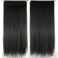 Soowee Long Straight Brown to Blonde Natural Color Women Ombre Hair High Tempreture Synthetic Hairpiece Clip in Hair Extensions