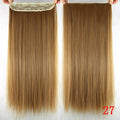 Soowee Long Straight Brown to Blonde Natural Color Women Ombre Hair High Tempreture Synthetic Hairpiece Clip in Hair Extensions