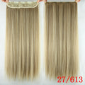 Soowee Long Straight Brown to Blonde Natural Color Women Ombre Hair High Tempreture Synthetic Hairpiece Clip in Hair Extensions