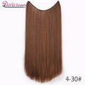 20 inches Invisible Wire No Clips in Hair Extensions Hairpieces Ombre Halo Colored for Hair Straight Wavy Natural Synthetic