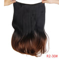 20 inches Invisible Wire No Clips in Hair Extensions Hairpieces Ombre Halo Colored for Hair Straight Wavy Natural Synthetic