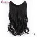 20 inches Invisible Wire No Clips in Hair Extensions Hairpieces Ombre Halo Colored for Hair Straight Wavy Natural Synthetic