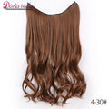 20 inches Invisible Wire No Clips in Hair Extensions Hairpieces Ombre Halo Colored for Hair Straight Wavy Natural Synthetic