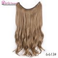 20 inches Invisible Wire No Clips in Hair Extensions Hairpieces Ombre Halo Colored for Hair Straight Wavy Natural Synthetic